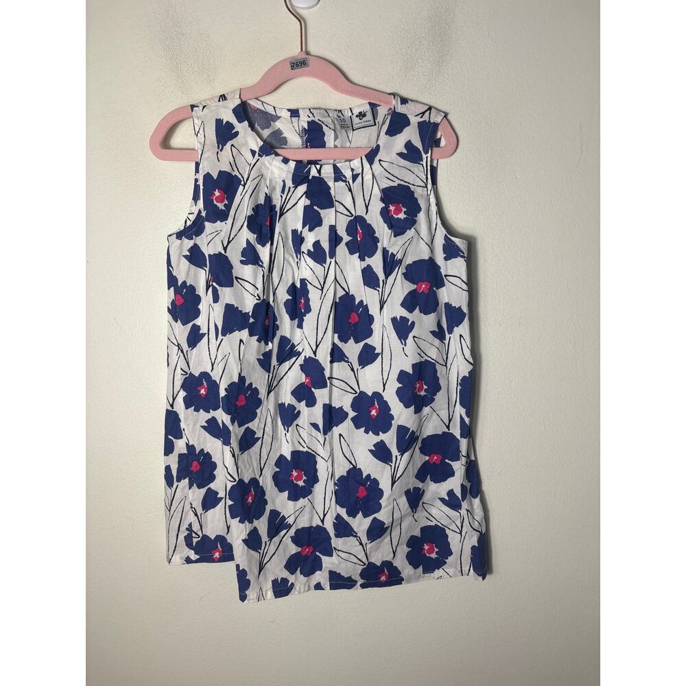 Girls Busy Bees Blue and White Floral Sleeveless Dress Sz 10